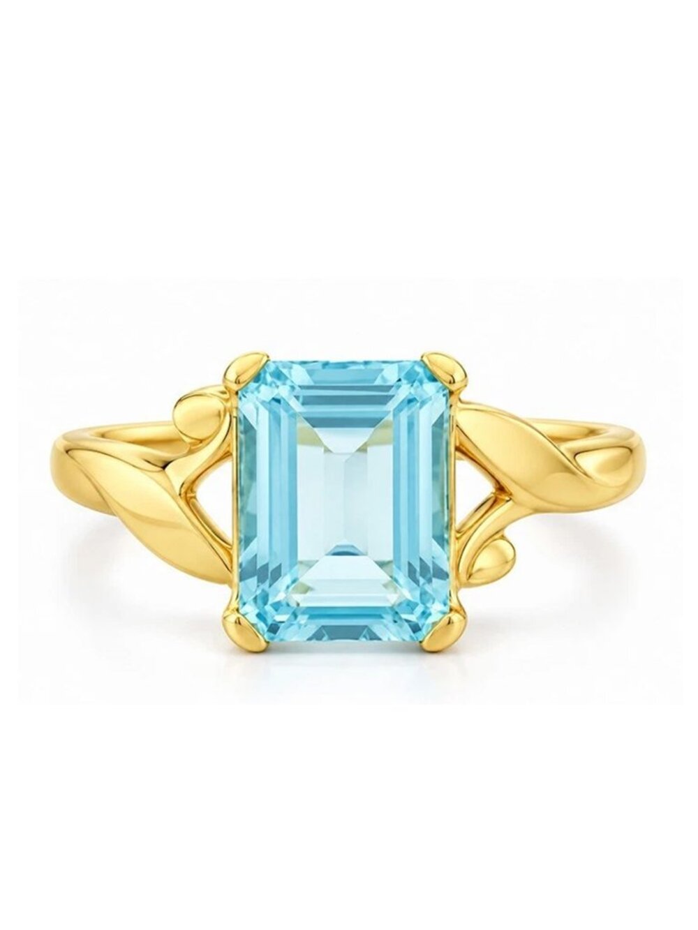 Genuine 1.40 Cts Aquamarine Ring 10k Gold